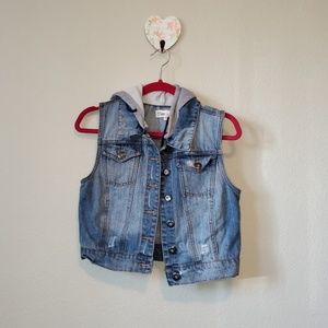 Denim vest hoodie